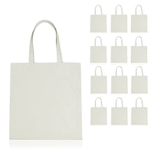 Load image into Gallery viewer, 12 pcs Cotton Canvas Craft Totes
