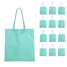Load image into Gallery viewer, 12 pcs Cotton Canvas Craft Totes