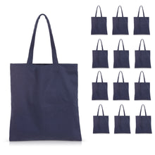 Load image into Gallery viewer, 12 pcs Cotton Canvas Craft Totes