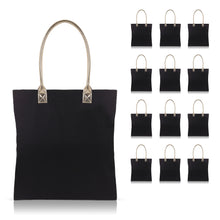 Load image into Gallery viewer, 12 pcs Cotton Canvas Craft Totes with Metallic Handles