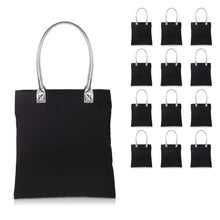 Load image into Gallery viewer, 12 pcs Cotton Canvas Craft Totes with Metallic Handles