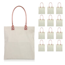 Load image into Gallery viewer, 12 pcs Cotton Canvas Craft Totes with Metallic Handles
