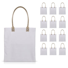 Load image into Gallery viewer, 12 pcs Cotton Canvas Craft Totes with Metallic Handles