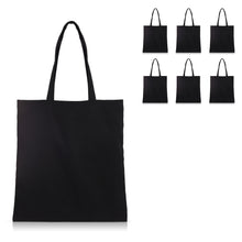 Load image into Gallery viewer, 6 pcs Black Cotton Canvas Craft Totes