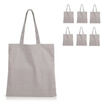 Load image into Gallery viewer, 6 pcs Grey Cotton Canvas Craft Totes