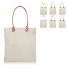 Load image into Gallery viewer, 6 pcs Ivory Cotton Canvas Craft Totes with Metallic Handles