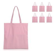 Load image into Gallery viewer, 6 pcs Pink Cotton Canvas Craft Totes