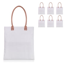 Load image into Gallery viewer, 6 pcs White Cotton Canvas Craft Totes with Metallic Handles