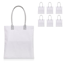 Load image into Gallery viewer, 6 pcs White Cotton Canvas Craft Totes with Metallic Handles