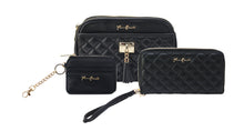 Load image into Gallery viewer, Femme Beaute - Quilted Handbag Set with Gold Hardware - Crossbody Bag, Wallet, and Coin Purse