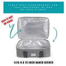 Load image into Gallery viewer, Gray Insulated Casserole Carrying Case