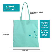 Load image into Gallery viewer, 6 pcs Aqua Cotton Canvas Craft Totes