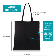 Load image into Gallery viewer, 6 pcs Black Cotton Canvas Craft Totes