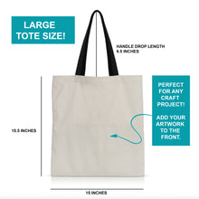 Load image into Gallery viewer, 6 pcs Ivory with Black Handles Cotton Canvas Craft Totes