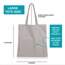 Load image into Gallery viewer, 6 pcs Grey Cotton Canvas Craft Totes