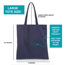 Load image into Gallery viewer, 6 pcs Navy Cotton Canvas Craft Totes