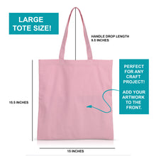 Load image into Gallery viewer, 6 pcs Pink Cotton Canvas Craft Totes