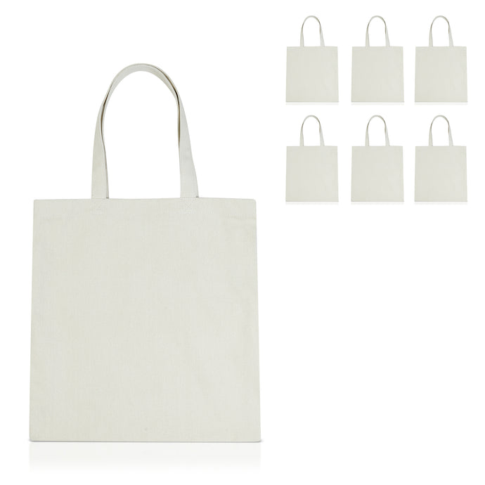6 pcs Ivory Cotton Canvas Craft Totes