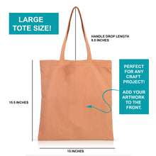 Load image into Gallery viewer, 6 pcs Peach Cotton Canvas Craft Totes
