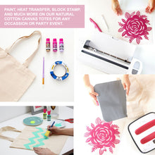 Load image into Gallery viewer, 6 pcs White Cotton Canvas Craft Totes with Metallic Handles

